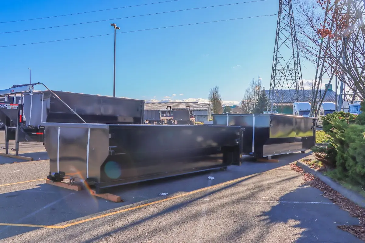Roll-off dumpster ready for waste disposal at job site for Cleanout Dumpster Rental in Towamencin